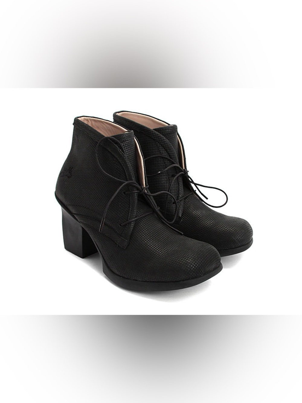 John Fluevog Black Perfect Splendid Lace-Up Textured Ankle Boots Women’s Sz 11 - Picture 2 of 12